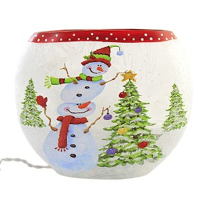 Stony Creek 6.25 In Festive Snowman Oval Vase Electric Pre-Lit Christmas Novelty Sculpture Lights - 1 of 4