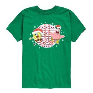 Boys' - SpongeBob SquarePants - Spongebob Patrick Candy Canes Short Sleeve Graphic T-Shirt - 1 of 4