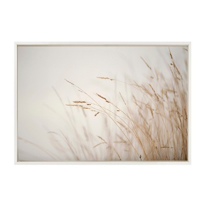 23" x 33" White Framed Marsh Grass Landscape Canvas Print