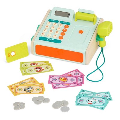 Toy cash register with working sale scanner