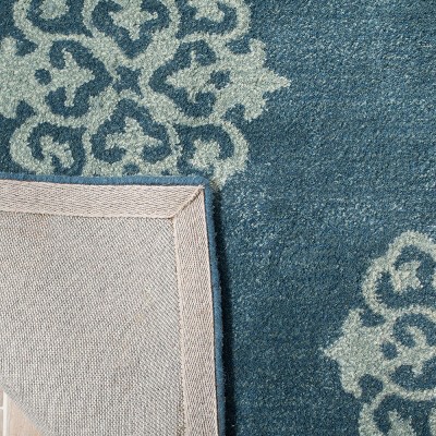 Blue Hand-Tufted Wool and Viscose Area Rug, 5' x 8'
