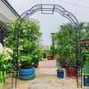 ACEPANO 98.5 in. H Outdoor Climbing Plants Support Metal Garden Rose Arch-Black - 3 of 4