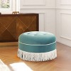 NicBex Modern 24" Round Ottoman Upholstered Footstools with Button Tufted Top for Bedroom and Living Room - 2 of 4