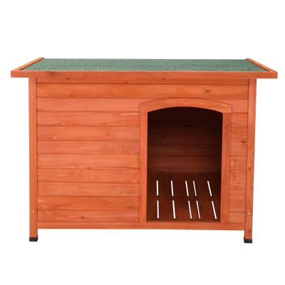 BENCMATE Pet Crates and Houses All-Weather Wood Dog House, Waterproof Outdoor Shelter with Ventilated Roof and Elevated Design, Green, 48"*32.7"*5.5"