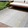 Silver Gray And Beige Striped Washable Indoor Outdoor Area Rug - 2 of 4
