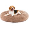 FONTOI 30 Inch Round Pet Bed Anti-Slip Fluffy Plush Faux Fur Cozy Dog Cute Bed Cat Bed, Washable Donut Dog Bed for Indoor, Brown, 30"* 30"*8" - 2 of 4
