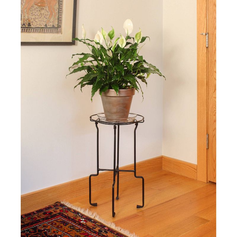 23.5&#34; Plant Stand Catalina Black Wrought Iron with Powder Coated Finish - ACHLA Designs, 4 of 8
