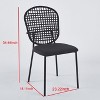 NicBex Set of 4 Rattan Backrest Dining Chair Modern Upholstered Padded Seat Side Chair with Metal Legs for Dining Room - 3 of 4
