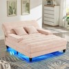 Okak Modern Comfy Chaise Lounge Sleeper Sofa Bed with Adjustable Backrest & LED Light,Upholstered Deep Seat Sofa Couch for Living Room - 2 of 4