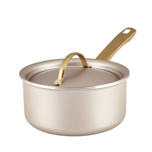 Farberware Radiant 2qt Nonstick Sauce Pan with Lid Champagne: Aluminum, Dishwasher-Safe, Gas & Electric Compatible - 1 of 4