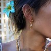 Beach Fish Earrings for Women - Boho Gold Pearl Red Bead Fish Earrings, Bohemian Beach Jewelry | Ocean Waterproof Summer Jewelry for Vacation - 2 of 4