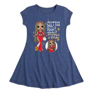 Girls' - LOL Surprise! - Extra w/ a Side of Swag Fit & Flair Cap Sleeve Dress - 1 of 3