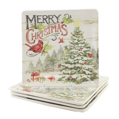 Tabletop 10.5" Evergreen Christmas Dinner Plat Cardinal Certified International  -  Dining Plates