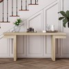 Extra Wide Real Wood Veneered Console Table, Minimalist Sofa & Entryway Table, Distressed Oak Finish - 2 of 4