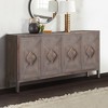 Retro 4-Door Buffet Sideboard, Stylish Entryway Console Table With Adjustable Shelves, Large Kitchen Storage Cabinet - 2 of 4