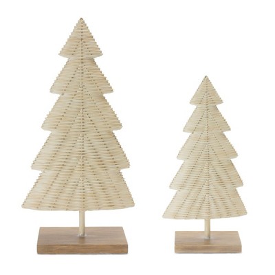 Melrose Woven Wicker Design Pine Tree (Set of 2)