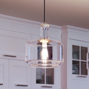 Urban Ambiance Luxury Luxe Industrial Pendant Light,  14"H x 12.25"W,  Brushed Nickel Finish, UHP3720 - 1 of 4