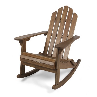 GlasFlength Patio Seating Sets Outdoor Rocking Chair, Adirondack Chairs Lounge Lawn Chair for Garden, Poolside, Deck, Dark Brown 28.5"*36"*36"