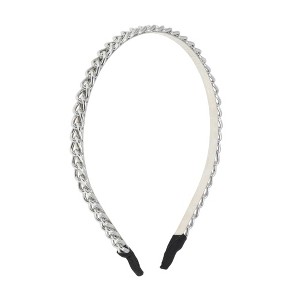 Unique Bargains Women's Cute Thick Chain Headbands Silver Tone 1 Pc - 1 of 4