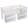 CAVINAS Twin Size Modern Bunk Bed with Two-Tier Shelves & LED Light,Pine Wood Bed Frame for Bedroom,Kids Room - 4 of 4