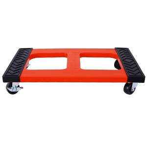NAYSAYE Dolly Heavy Duty Plastic Moving Cart High Capacity Design with Smooth Rolling Wheels for Home, Black and Red, 30.3"*18"*5" - 1 of 4