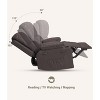 GustoWave Oversized Manual Recliner Sofa 135°, Reclining Chair Faux PU Leather Sofa with 2 Cup Holders and Side Pockets - 4 of 4