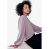 ellos Women's Plus Size Puff Sleeve Textured Knit Tee - image 4 of 4