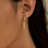 2-Pair Gold Plated Huggie Hoop Earrings with Diamond Studs & Drop Dangle, Hypoallergenic CZ Flat Back Set - 2 of 4
