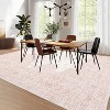 5'x7' Vintage Floral Low Pile Rug, Non-Slip Washable Runner with Reinforced Edges, Stain Resistant Foldable Floor Cover, Blue - 4 of 4