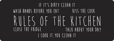 J&V TEXTILES 20" x 55" Oversized Cushioned Anti-Fatigue Kitchen Runner Mat (Rules of the Kitchen)