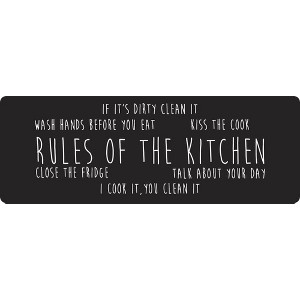 J&V TEXTILES 20" x 55" Oversized Cushioned Anti-Fatigue Kitchen Runner Mat (Rules of the Kitchen) - 1 of 4