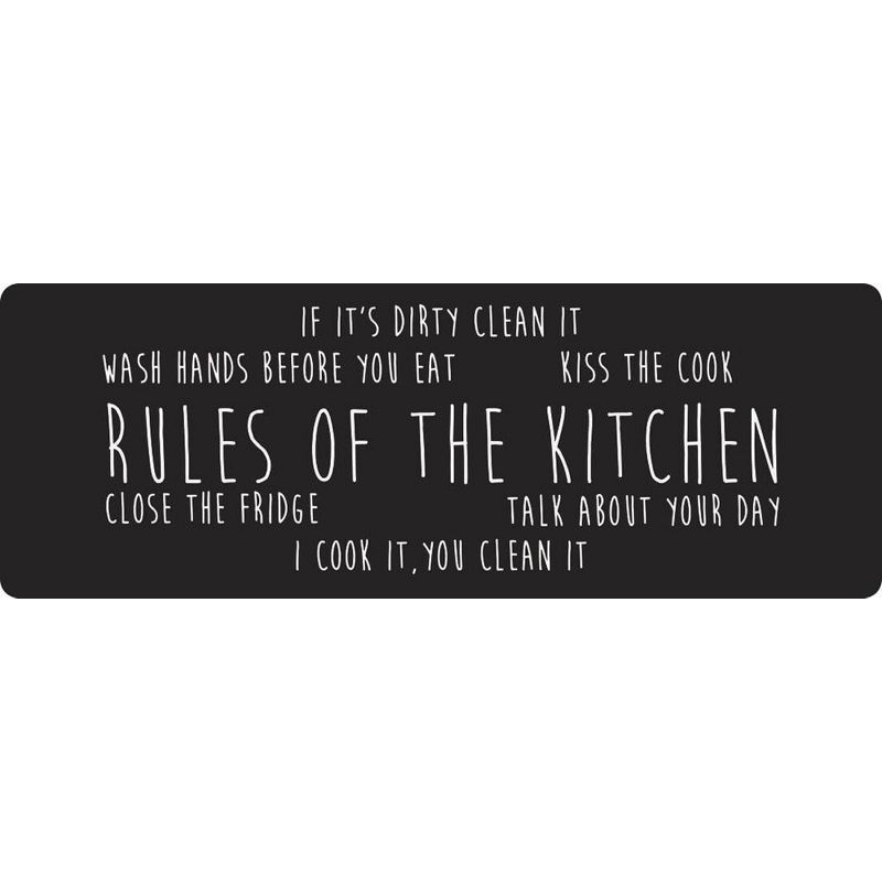J&V TEXTILES 20" x 55" Oversized Cushioned Anti-Fatigue Kitchen Runner Mat (Rules of the Kitchen), 1 of 8