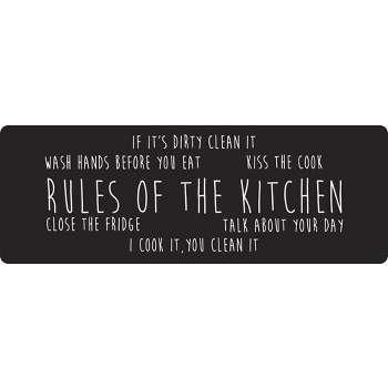 J&V TEXTILES 20" x 55" Oversized Cushioned Anti-Fatigue Kitchen Runner Mat (Rules of the Kitchen)