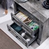 Nightstand with Charging Station & 2 Drawers, Farmhouse 26in Tall Nightstands with Roman Column, End Table for Bedroom - 3 of 4