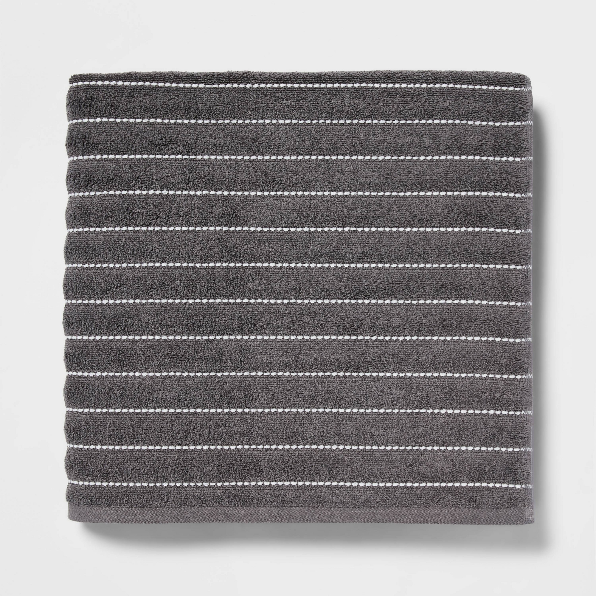 Performance Plus Oversized Bath Towel Dark Gray Striped - Threshold™