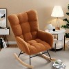 Fauteuil à Bascule pour la nurserie, Fauteuil à Bascule de Salon pour l'allaitement, fauteuils rembourrés Confortables avec Dossier Haut, Fauteuil - 2 of 4