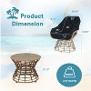 360° Swivel Chairs for Outside Patio Set of 3,PE Wicker Luxury Lounger Chair with Coffe Table,Soft Cushion for Apartment Balcony,Patio,Porch,Yard - 3 of 4