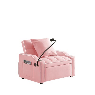 VYNXARIA 3-in-1 Sofa Bed, Convertible Sleeper Chair Sofa Bed Adjustable Pull Out Sleeper Chair Bed Multi-Pockets Folding Sofa for Living Room,Bedroom