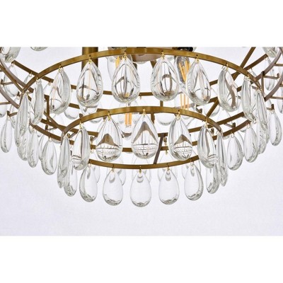 Elegant Brass and Crystal 5-Light Pendant Chandelier