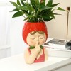 LuxenHome Lady Strawberries Ceramic 8.7-Inch Tall Sculpture Vase Multicolored - 2 of 4