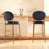 ChicFurnit Dining Chairs 2 PCS Round Bar Stools Bar Chairs Armless Velvet Barstools for Counter, Kitchen Island, Gray, 15.74"*15.35"*41.34" - 2 of 4
