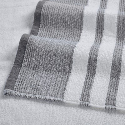 Modern Threads 6-Piece Quick Dry Cotton Towel Set in Coal and White