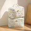 Genenric Large Travel Quilted Makeup Bag for Women, Floral Cotton Cosmetic Bag, - 2 of 4