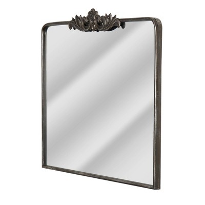 Head West 29" x 37" Ornate Metal Accent Wall Mirror Antique Bronze: Rectangular, No Assembly, Includes Mount Hardware