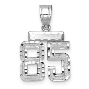 Black Bow Jewelry 14k White Gold, Varsity Collection, Small D/C Pendant, Number 85 - 1 of 3