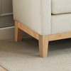 Vynxaria Elegant Upholstered Bench,Daybed, Ottoman with Nature Wood Legs & 2 Bolster Pillows for End of Bed, Living Room, Entryway, Ivory Boucle - 3 of 4
