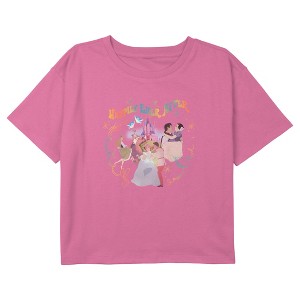 Girl's Disney Happily Ever After Couples Crop Top T-Shirt - 1 of 3