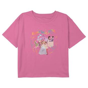 Girl's Disney Happily Ever After Couples Crop T-Shirt