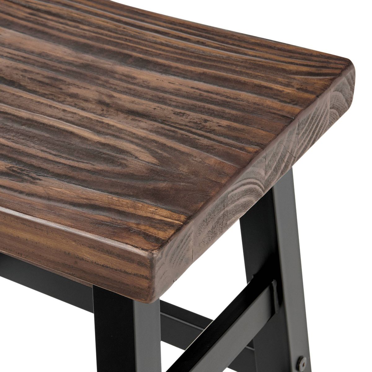 Alaterre Furniture 20" Counter Height Barstool Hardwood Brown : Solid Square Backless, Fixed Seat - thumbnail 7