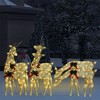 'vidaXL Christmas Reindeer 6-Piece Set- Gold Warm White Mesh Outdoor/Indoor Lights, Energy-Saving LEDs with 8 Lighting Effects, Simple Assembly - 2 of 4